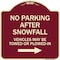 Signmission No Parking After Snowfall Vehicles May Be Towed or Plowed-In with Right Arrow, A-DES-BU-1818-23786 A-DES-BU-1818-23786 - alternate 1